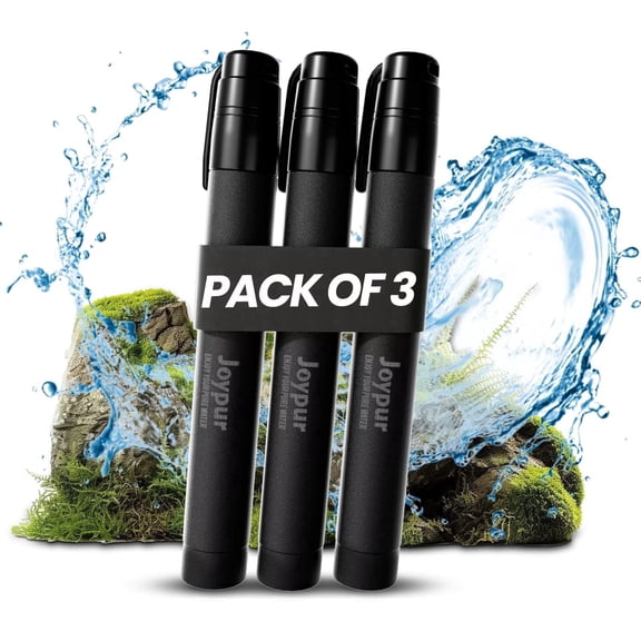Purewell Portable Water Filter Straw for Survival, Camping, Hiking and Emergency Use(3pce black)