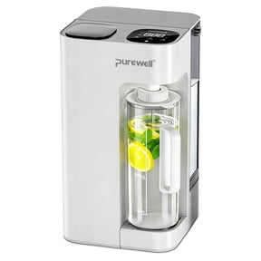 Purewell Reverse Osmosis Countertop Water Purifier with UV Sterilization RO Water Filtration System with 44oz Portable Water Pitcher, Smart Auto-Filling