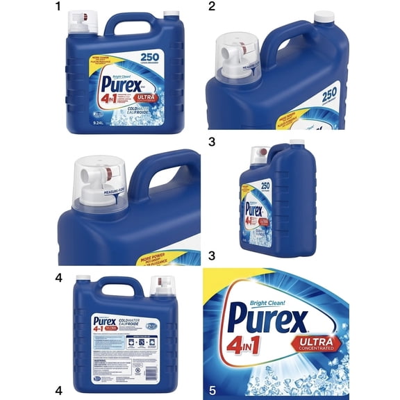 Purex Coin-Vending Brightening Liquid Laundry Detergent, ColdWater, 312.4 oz, 250 Loads