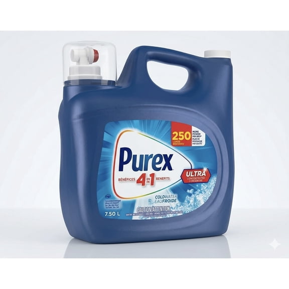 Purex Cold Water Ultra Concentrated Liquid Laundry Detergent, 250 Loads