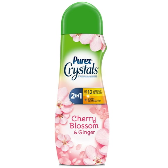 Purex Crystals In-Wash Odor Eliminating Scent Booster, Cherry Blossom & Ginger, 21oz