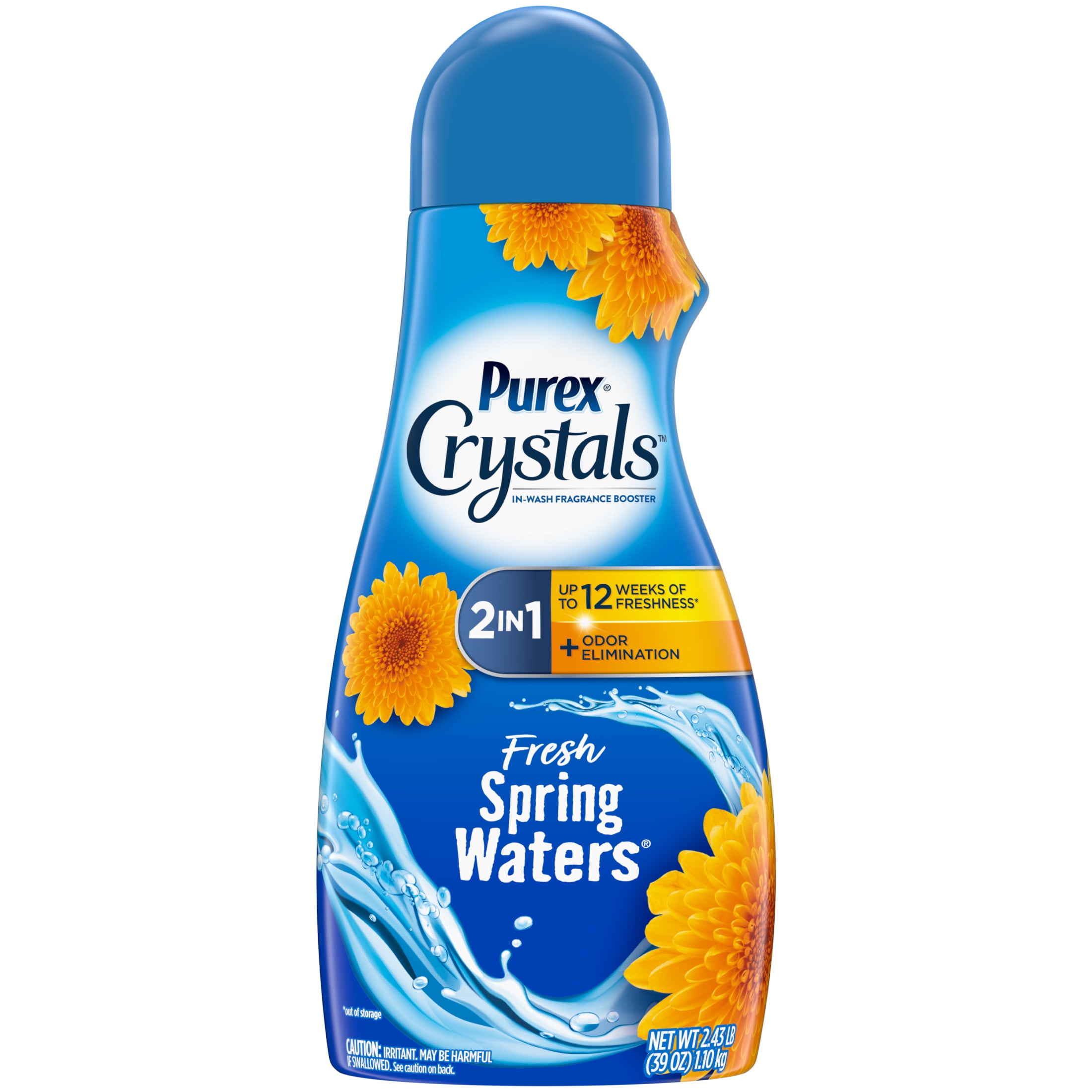 Purex Crystals In-Wash Odor Eliminating Scent Booster, Fresh Spring Waters, 39oz