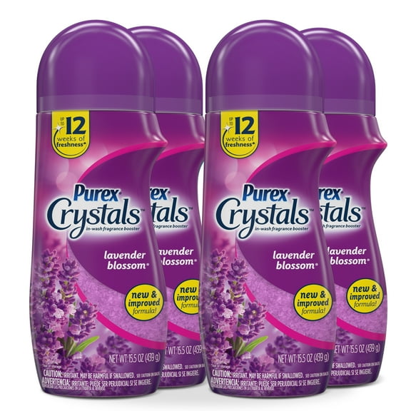 Purex Crystals In-Wash Fragrance and Scent Booster, Lavender Blossom, 15.5 Ounce, 4 Count