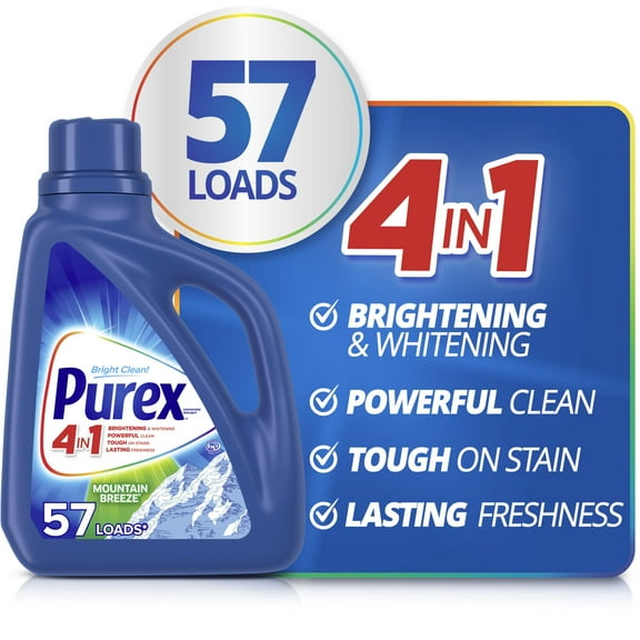 Purex Fresh Mountain Breeze Liquid Laundry Detergent, 75 fl oz, 57 Loads
