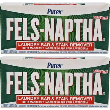 Purex Fels-Naptha Laundry Bar & Stain Remover & Pre-treater, 5.5 Ounce, 2 Pack