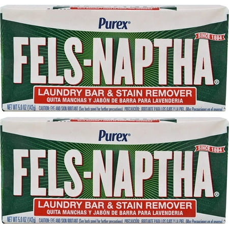 Purex Fels-Naptha Laundry Bar & Stain Remover & Pre-treater, 5.5 Ounce, 2 Pack