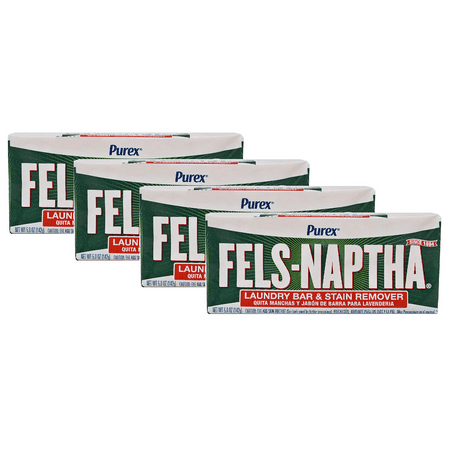 Purex Fels-Naptha Laundry Bar & Stain Remover & Pre-treater, 5.5 Ounce (4 Pack)