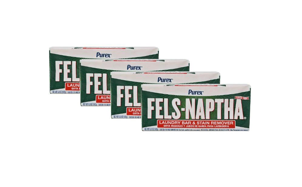 Purex Fels-Naptha Laundry Bar \u0026 Stain Remover \u0026 Pre-treater, 5 Ounce (4 Pack)