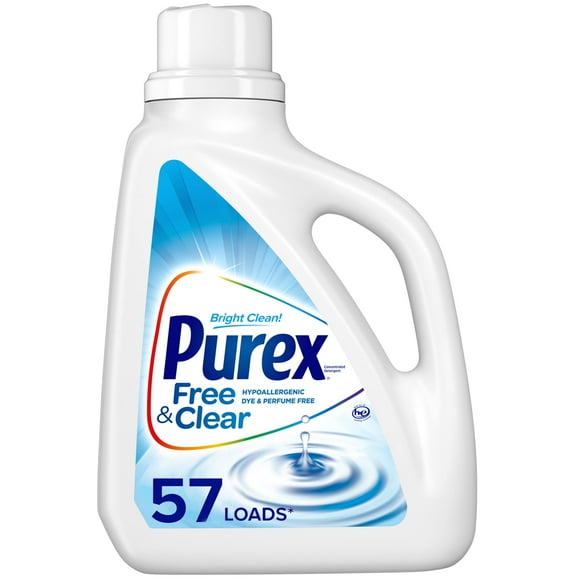 Purex Free and Clear Liquid Laundry Detergent Unscented (Pack of 8)