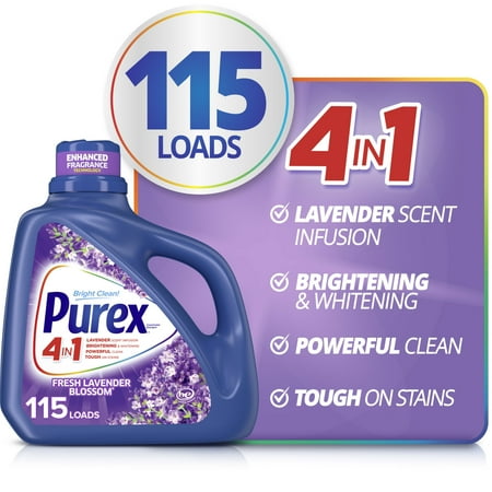 Purex Liquid Laundry Detergent, Lavender Blossom, 150 fl oz, 115 Loads