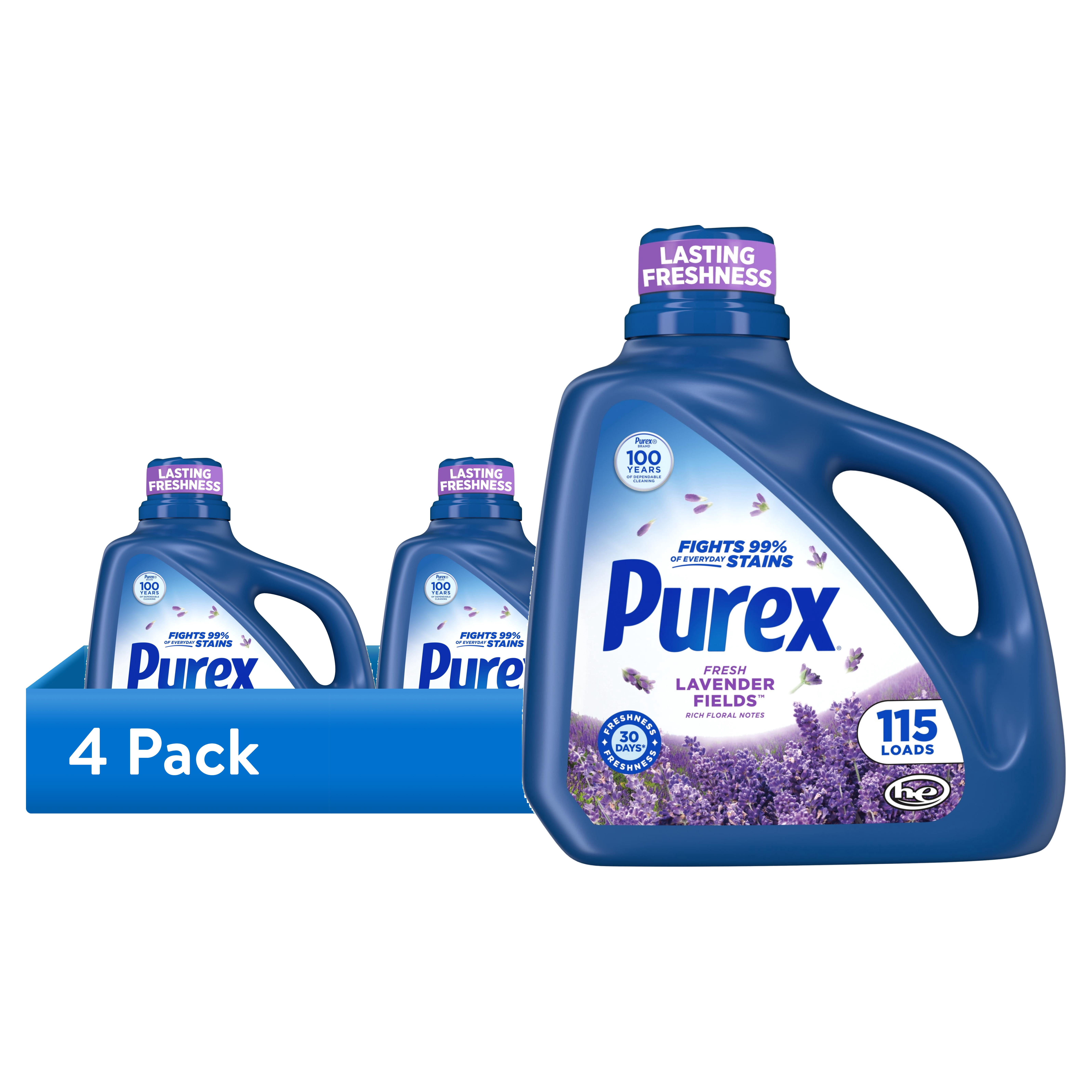 (4 pack) Purex Fresh Lavender Fields Liquid Detergent, 150 fl oz, 115 loads