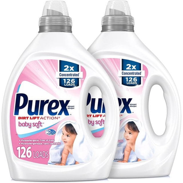 Purex Liquid Baby Laundry Detergent, Baby Soft Scent, 2X Concentrated