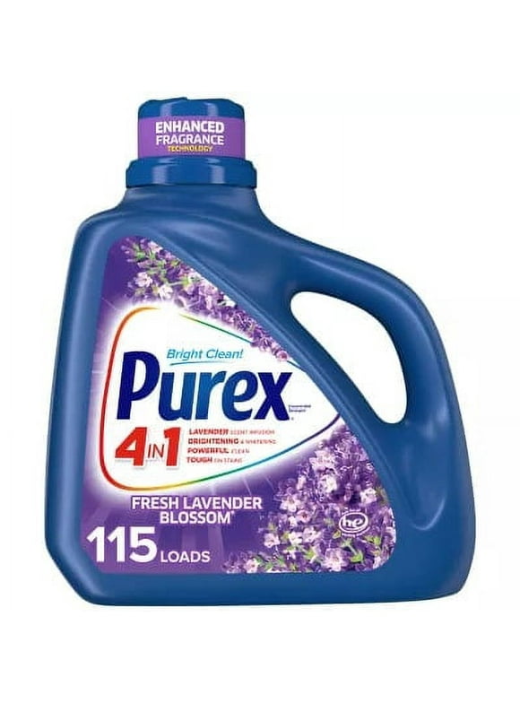 Purex Liquid Laundry Detergent, Fresh Lavender Blossom Fragrance, 150 Fluid Ounces, 115 Loads