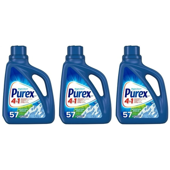 Purex Liquid Laundry Detergent, Mountain Breeze, 75 Fluid Ounces, 57 Loads, 3 Pack