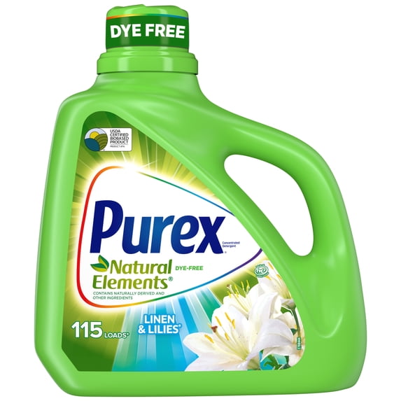 Purex Natural Elements Liquid Detergent, Fresh Lilies & Linen, 150 fl oz, 115 loads