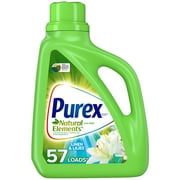 Purex Liquid Laundry Detergent, Natural Elements Linen & Lilies, 75 Fluid Ounces, 57 Loads