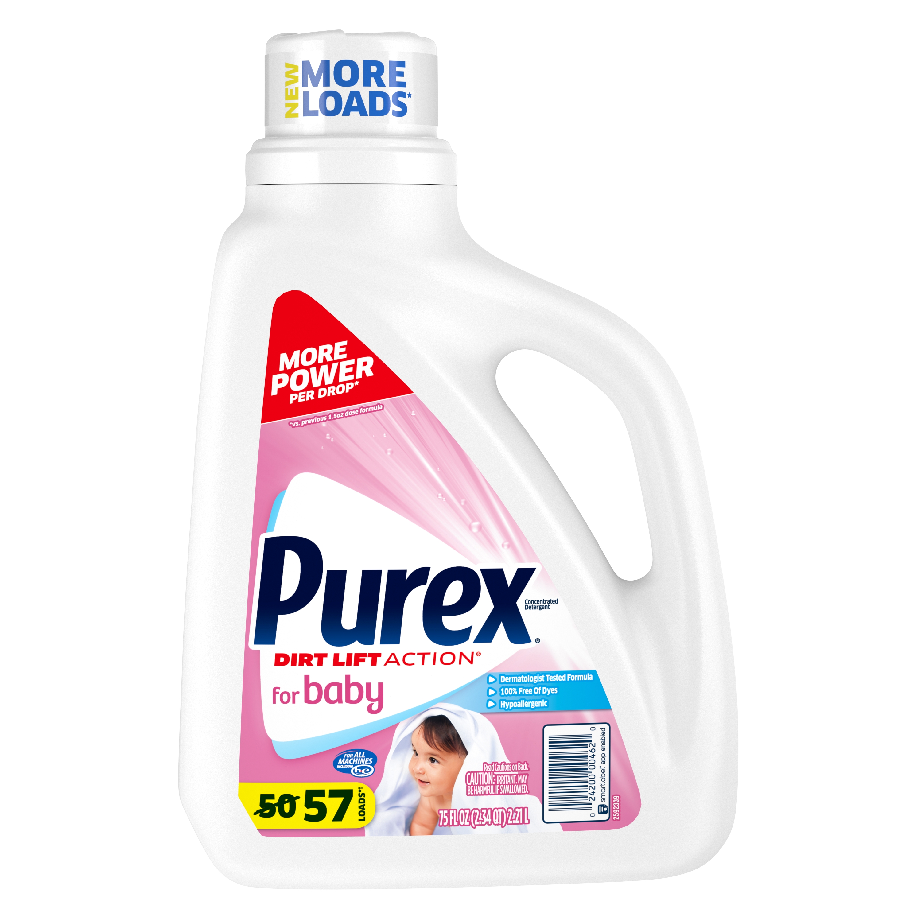 Purex Liquid Laundry Detergent for Baby, 75 Fluid Ounces, 57 Loads - image 1 of 6