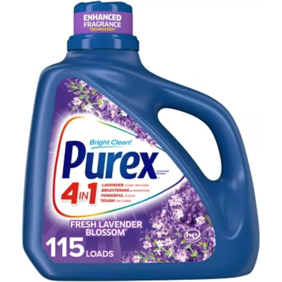 Purex Liquid Laundry Detergent with Crystals Fragrance, Fresh Lavender Blossom, 150 Fluid Ounces, 115 Loads