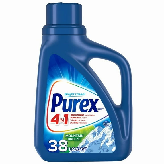 Purex Mountain Breeze Liquid Laundry Detergent (Pack 1) - 38 Loads, 50fl