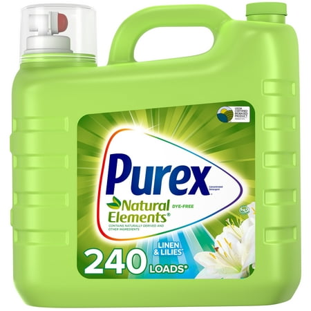 Purex Natural Elements Liquid Laundry Detergent, Linen & Lillies, 240 Loads, 312 Fl Oz