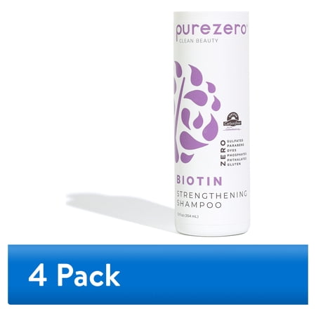 (4 pack) Purezero Biotin Strengthening Shampoo 12oz