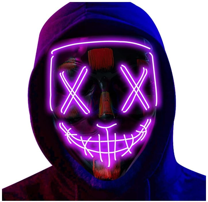 Purge Light Up Mask - Purple - Cross Hatch Eyes - Costume Accessory ...