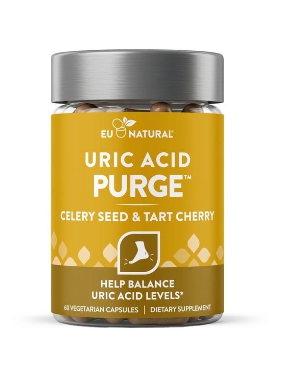 Purge Uric Acid Flush Celery Seed Extract, Tart Cherry & Chanca Piedra for Joint Support & Mobility 60 Veg Capsules