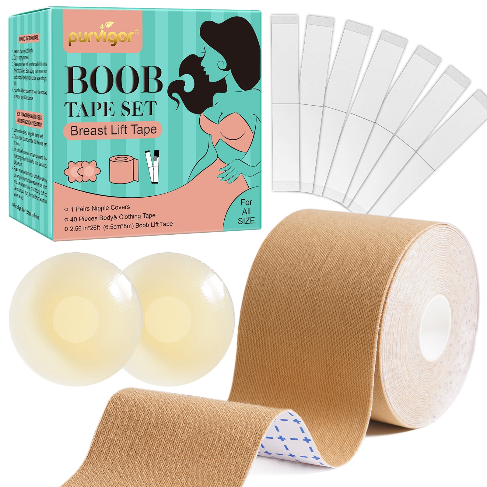 Xl Breast Lift Tape For Large Breasts, Breathable Chest Support Tape