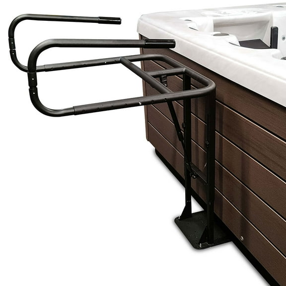 Puri Tech Cradle Undermount Cover Removal System for Hot Tubs and Spas Black