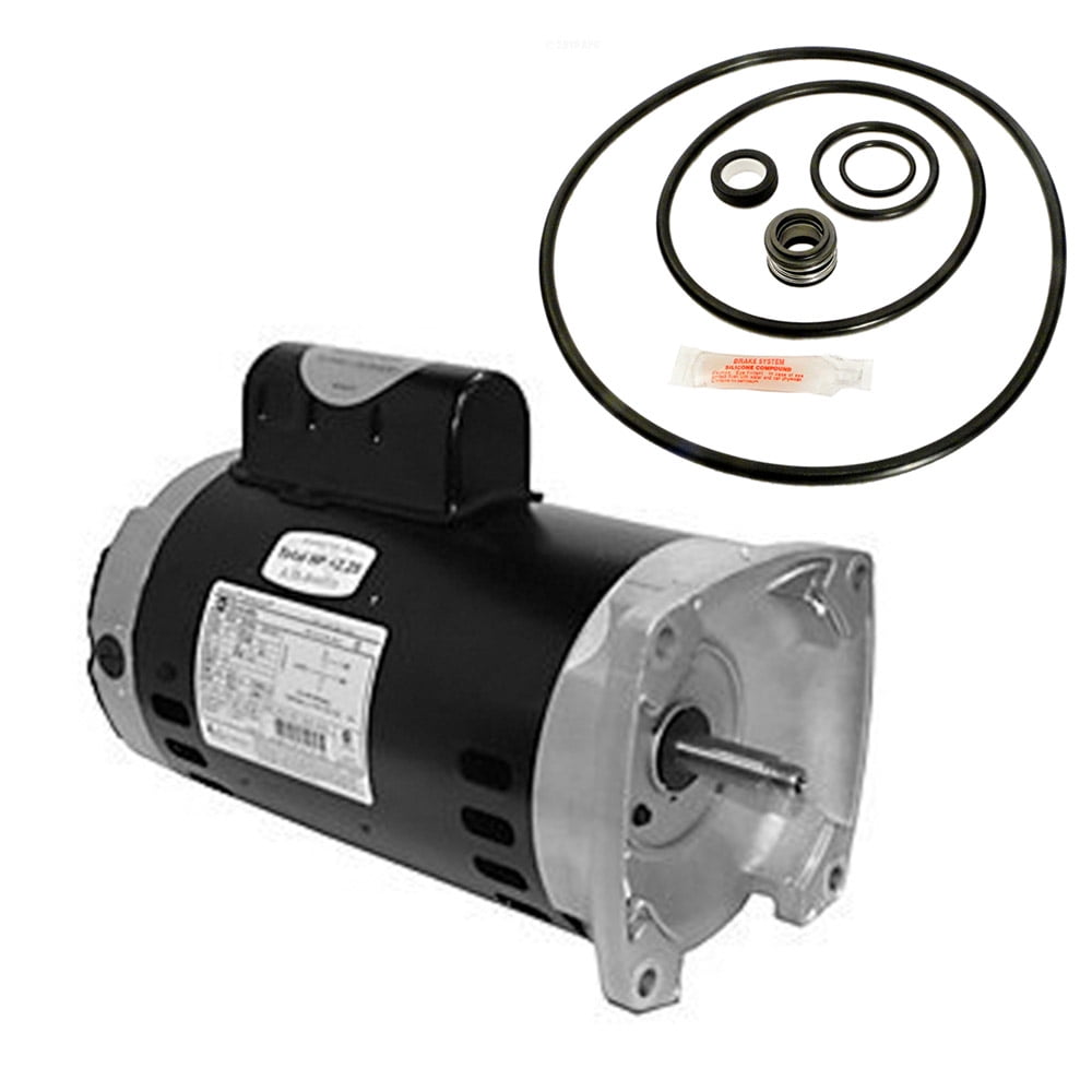Black and Silver 1.5HP Square Flange Pool Motor Kit