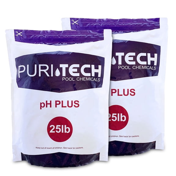 Puri Tech Powder Chemicals pH Plus 50lb Resealable Bags for Pools & Spas Increases pH