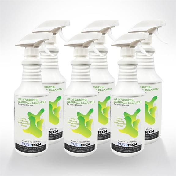 Puri Tech Spa Liquid All-Purpose Surface Cleaner 6 Pack Fast Acting Formula Attacks 32oz
