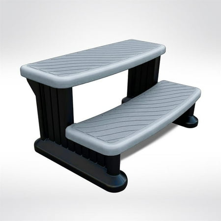 Puri Tech Universal Spa & Hot Tub Outdoor Steps No Slip Grip Support - 15 lb Light Gray