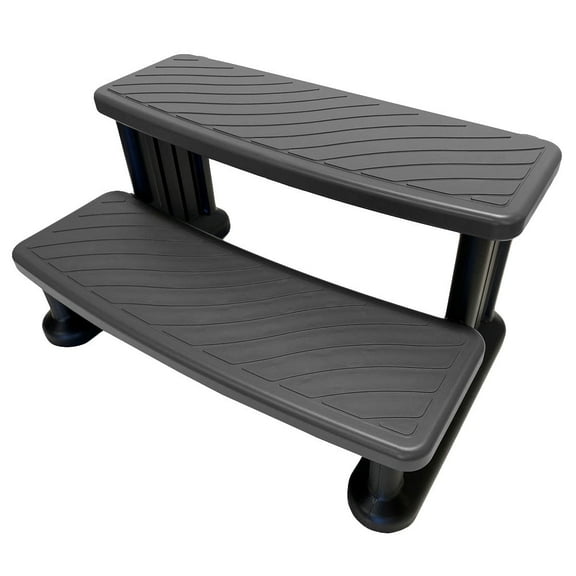 Puri Tech Universal Spa & Hot Tub Outdoor Steps No Slip Grip Support - Grey