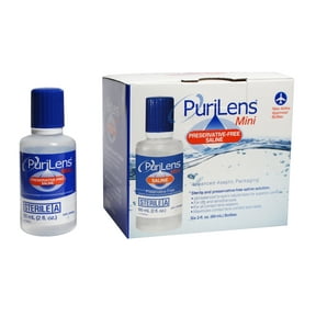 PuriLens Mini Preservative Free Saline Contact Solution - Six 2 oz. Bottles