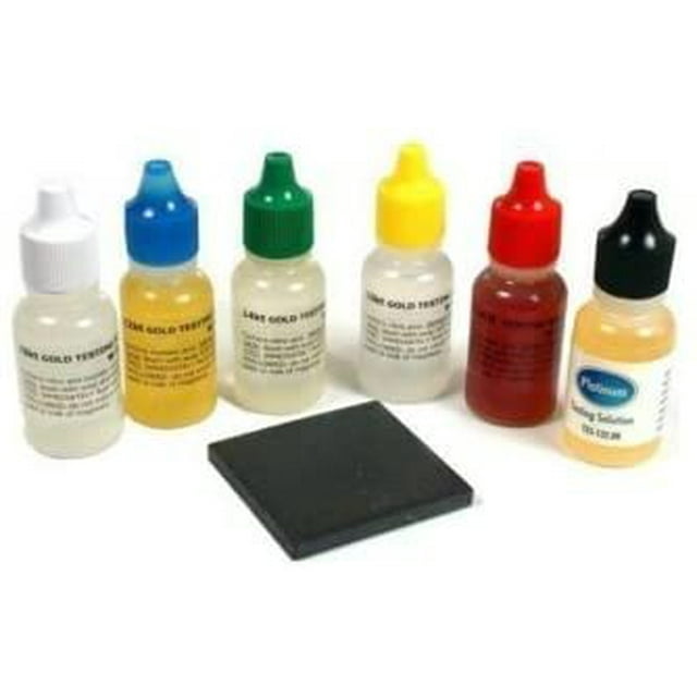 PuriTest Gold Silver Test Kit + Pro Touch Stone + 10k 14k 18k 22k