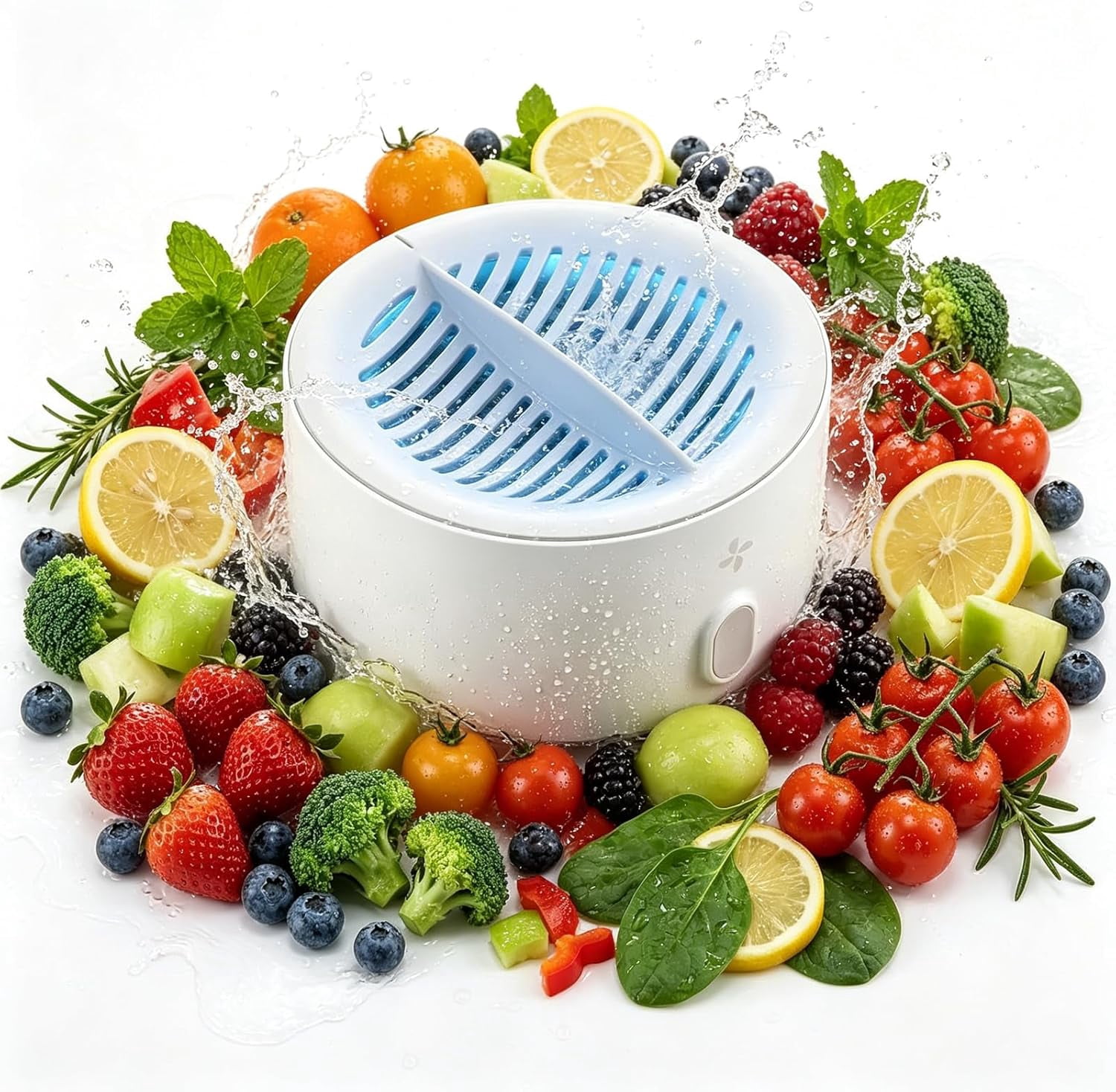 Puribreeze Produce Cleaner, Hydroxyl Ion Fruit & Vegetable Washer,  Cordless Rechargeable Cleaner, IPX7 Waterproof Portable 5-Minute Automatic Produce Washing Machine, Deep Cleaning Surface Residues