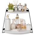 thumbnail image 1 of Puricon 2-Tier Wood Countertop Organizer Bathroom Sink Corner Shelf -White, 1 of 6