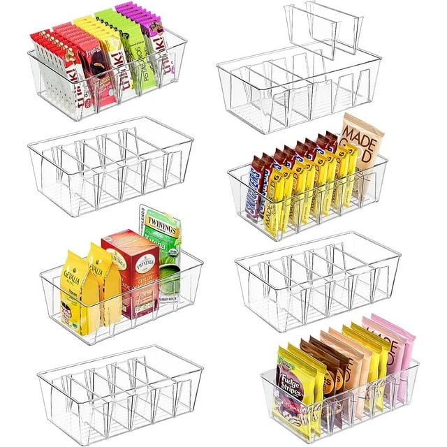 Puricon 8 Pack Pantry Organization and Storage Bins for Kitchen Fridge