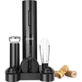 thumbnail image 1 of Puricon Electric Wine Opener Set, Automatic Electric Wine Bottle Opener Corkscrew, Foil Cutter, Wine Aerator Pourer, Wine Saver Vacuum Pump with 2 Wine Bottle Stoppers,Wine Lover Gift -Black, 1 of 8