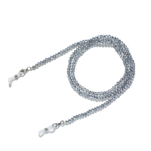 Purida Beaded Eyeglasses Chain for Women, Sunglasses Chain, Reading Glasses Holder,Lanyard for Face Mask, Crystral Glass Beads, Sparkling Gray