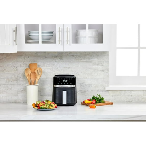 2QT Air Fryer, Crispy Deep Fried Taste without the Fat, Plus Bake, Dehydrate, and Keep Food Warm, Digital Touchscreen and Auto Shut-Off