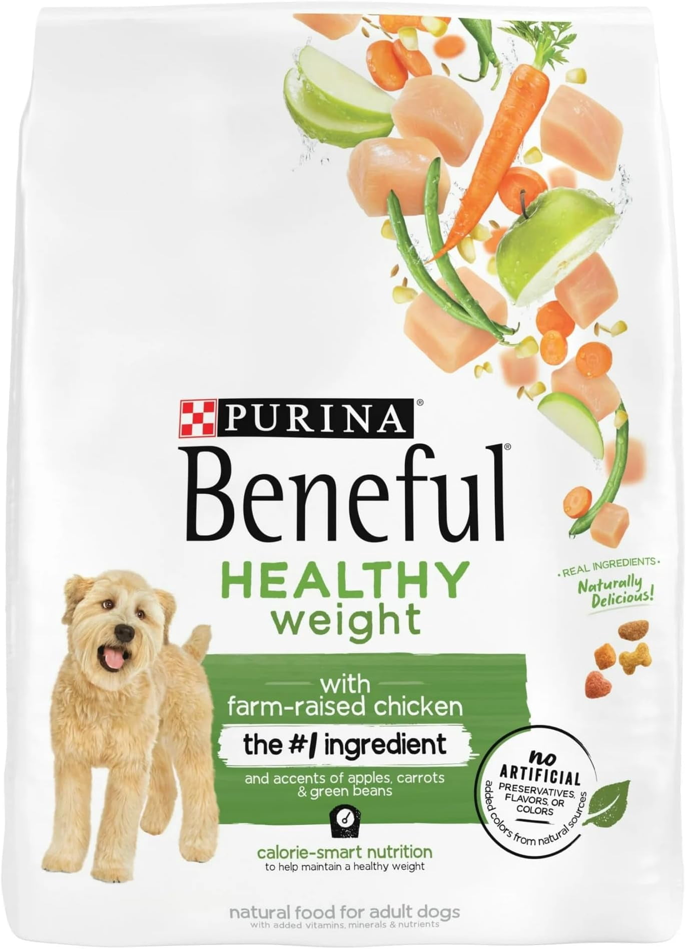Puriina Beneful Healthy Weight Dry Dog Food, High Protein Kibble with Farm-Raised Chicken, Vitamins & Nutrients for Adult Dogs, Calorie-Smart Formula for Weight Management, 14 lb Bag