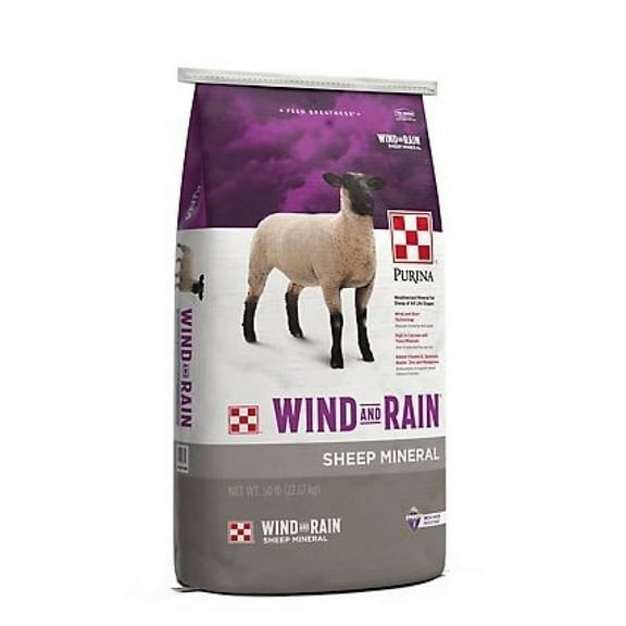Purina 3005607-106 Wind and Rain Sheep Granular Mineral Feed, 50 LB Bag
