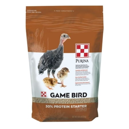 Purina 3005640-346 30% Protein Game Bird and Turkey Starter Feed, 10 lb. Bag