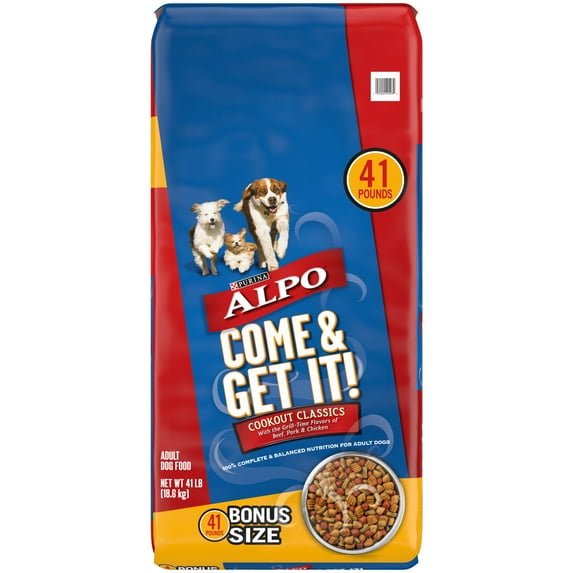 Purina ALPO Cookout Classics Dry Dog Food for Adults, Beef, Pork, & Chicken Flavor, 41 lb Bag