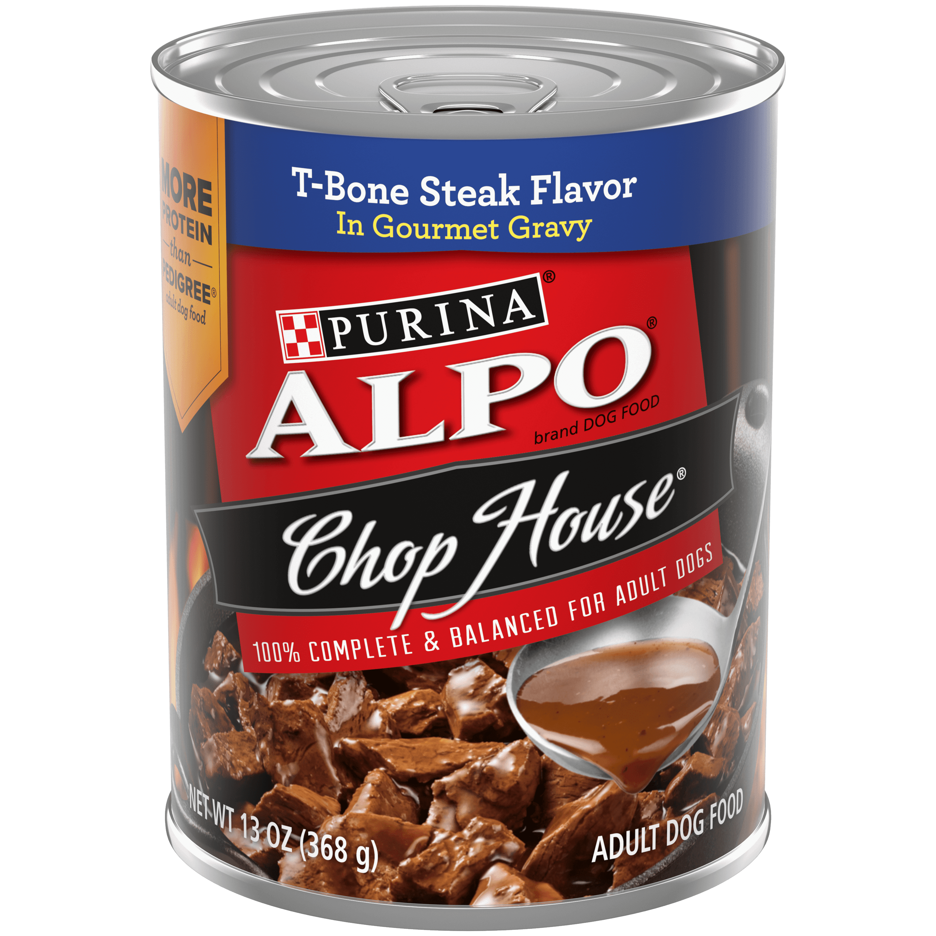 Purina ALPO Gravy Wet Dog Food, Chop House TBone Steak Flavor, 13 oz