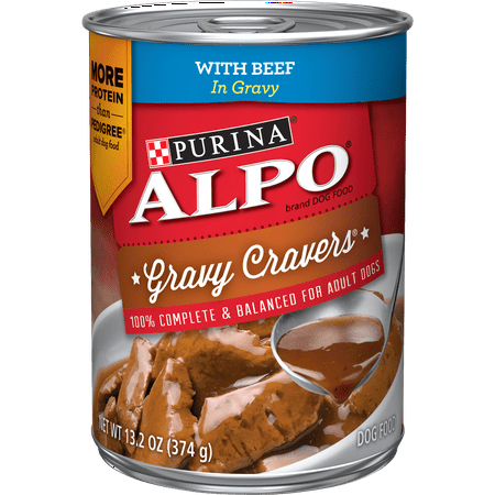 Purina ALPO Gravy Wet Dog Food, Gravy Cravers With Beef, 13.2 oz. Can