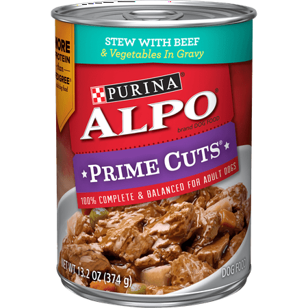 Purina ALPO Gravy Wet Dog Food, Prime Cuts Stew With Beef & Vegetables, 13.2 oz. Can