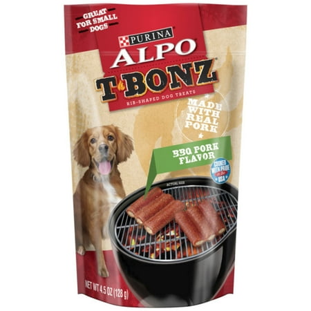 Purina ALPO Small Breed Dog Treats, TBonz BBQ Pork Flavor, 4.5 oz. Pouch